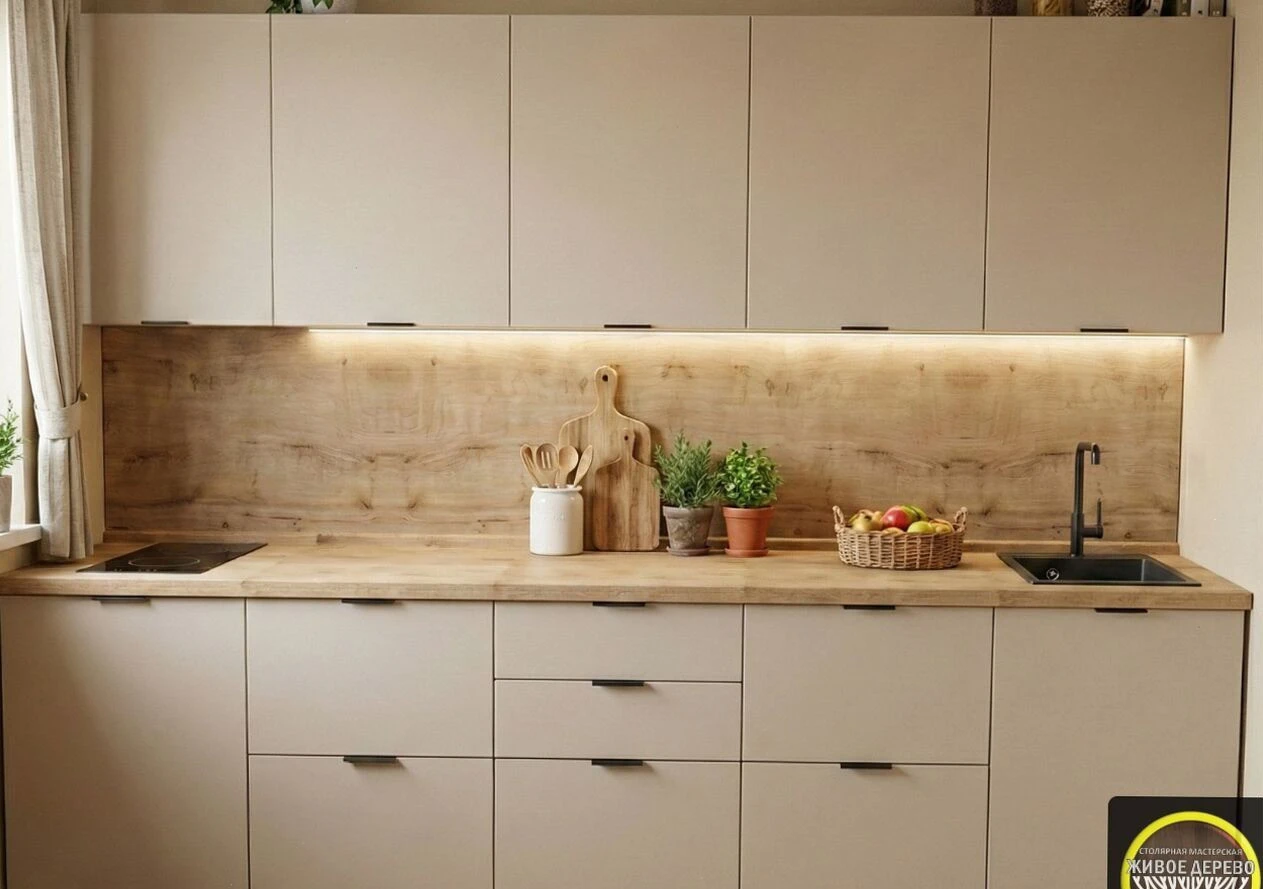 Кухня прямая на заказ с техникой